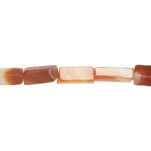 Red agate 1pkg1, square tube bead, 15 inch 10x4mm-12x5mm