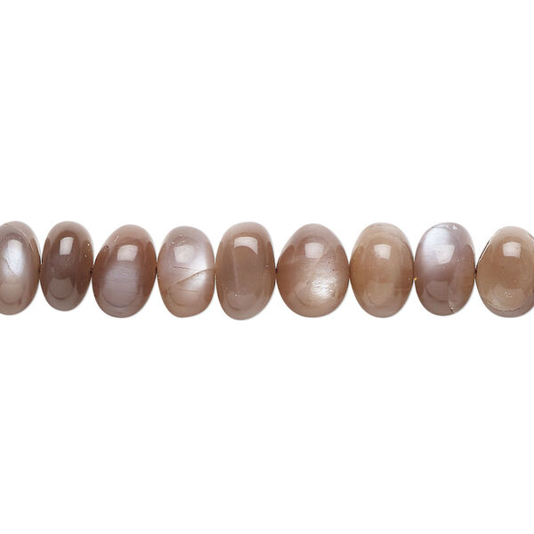 Bead, coffee moonstone (natural), 7x4-8x5mm hand-cut rondelle, B+ grade, Mohs hardness 6 to 6-1/2. Sold per 8-inch strand, approximately 35-40 beads. image number 0