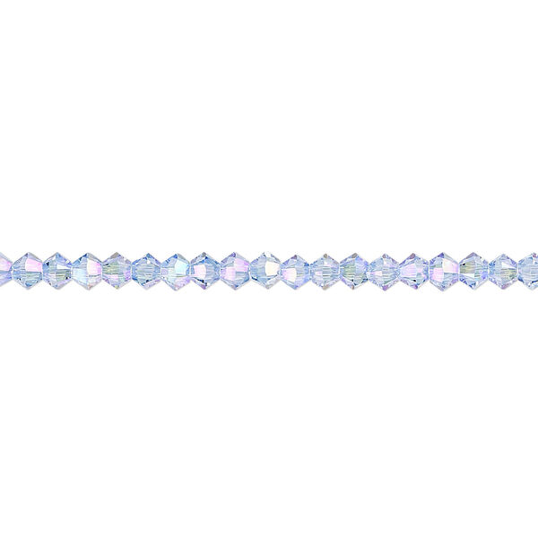 Bead 144pk light sapphire shimmer 2X, Crystal Passions® 3mm bicone 5328 image number 0