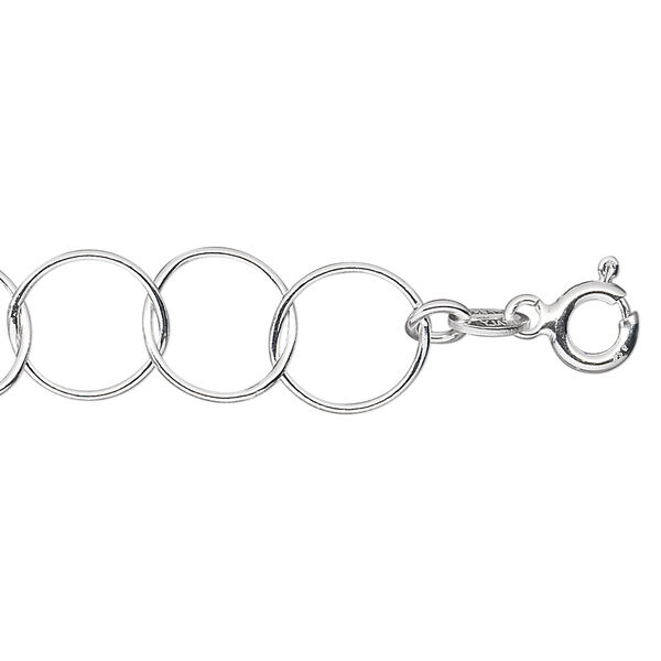 Chain, sterling silver, 11mm round cable, 16 inches with springring clasp. Sold individually. image number 0
