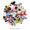 Component mix, vintage pressed glass, mixed colors, 3mm-24x17mm mixed shape. Sold per 1/4 pound pkg, 120-200 components. image number 1