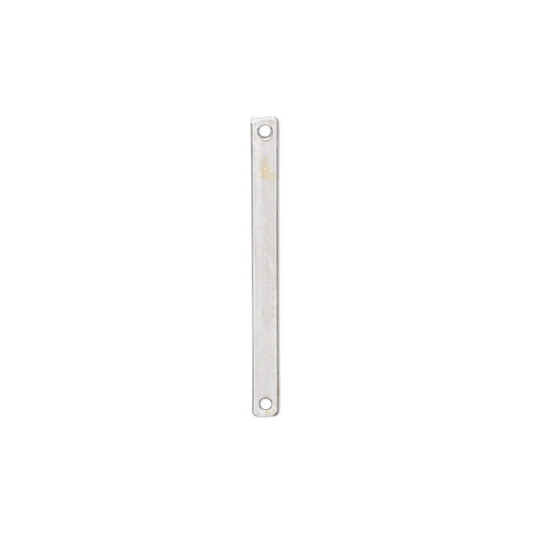 Link, sterling silver, 25x2mm smooth bar. Sold per pkg of 6. image number 0