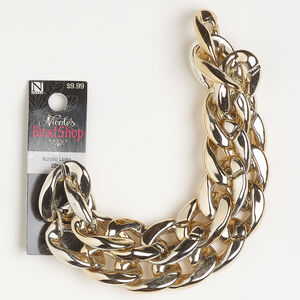 Chain 1pkg22 cable, 21mm, rose-gold acrylic unfinished