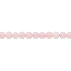 Rose quartz 1pkg1, matte round bead 8 inch 4mm