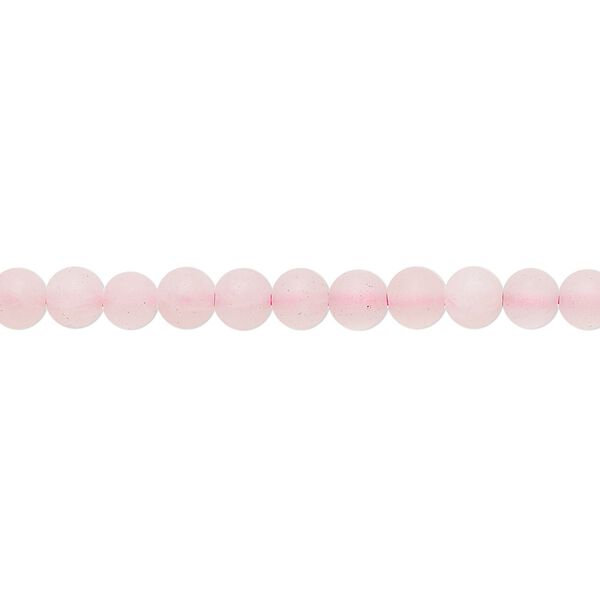 Rose quartz 1pkg1, matte round bead 8 inch 4mm image number 0
