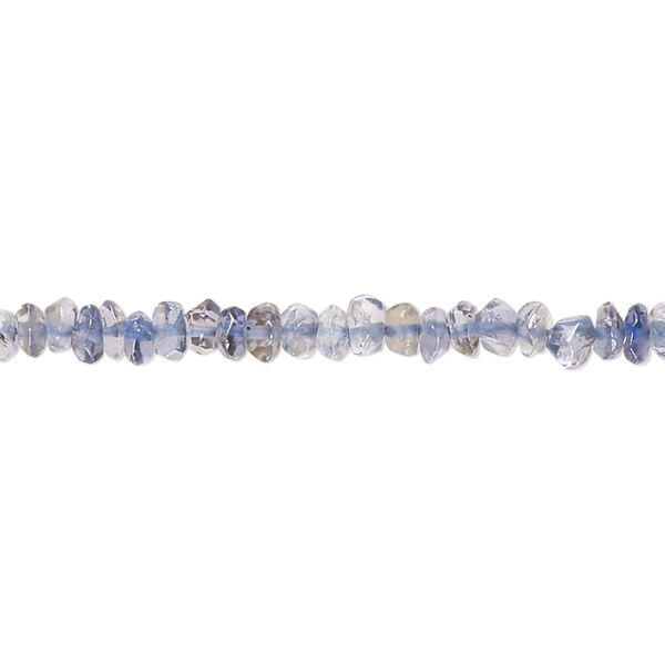 Bead, iolite (natural), light, 3x1mm-5x3mm hand-cut tumbled faceted saucer, C+ grade, Mohs hardness 7 to 7-1/2. Sold per 13-inch strand, approximately 160 beads. image number 0