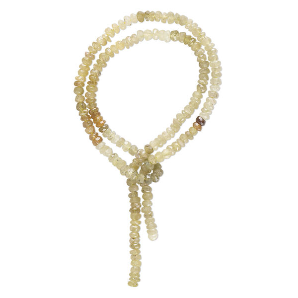 Bead, grossularite garnet (natural), 3x1mm-4x3mm hand-cut faceted rondelle, C grade, Mohs hardness 6-1/2 to 7-1/2. Sold per 14-inch strand, approximately 170 beads. image number 0