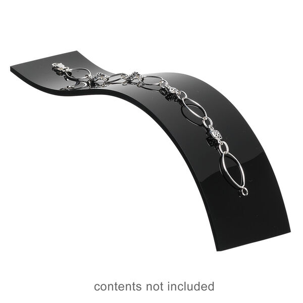 Display, bracelet, acrylic, black. 7-1/2 x 2 x 1-3/8 inch curved ramp. Sold per pkg of 4. image number 2