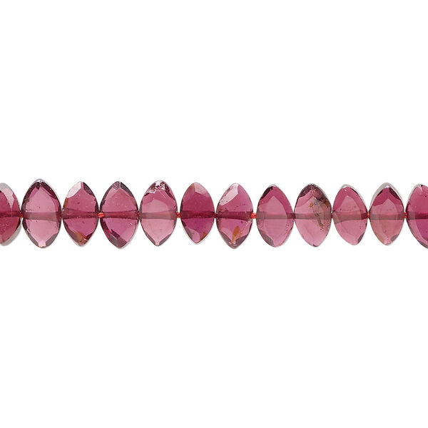 Rhodolite garnet 1pkg1, hand-cut faceted flat marquise bead B grade, 15.5-16 inch 5x3mm-8x5mm image number 0