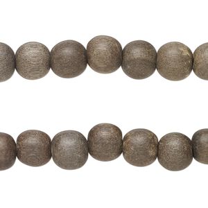 Bead, greywood (natural), pkg/(2) 15-1/2 to 16 inches, grey brown, 8mm round.