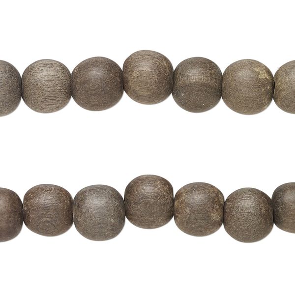 Bead, greywood (natural), pkg/(2) 15-1/2 to 16 inches, grey brown, 8mm round. image number 0