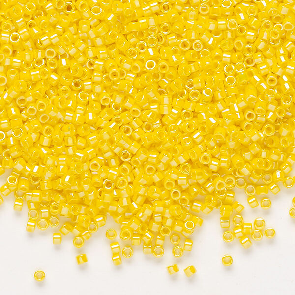Seed bead, Delica®, glass, pkg/250g, #11 round, opaque rainbow canary (DB-1572). image number 0