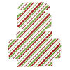 Box, paper, red / green / white, 3x3x1-inch unassembled square with stripe design. Sold per pkg of 10. image number 1