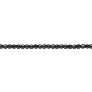 Bead, Czech fire-polished glass, opaque jet, 2mm faceted round. Sold per pkg of 1,200 (1 mass).