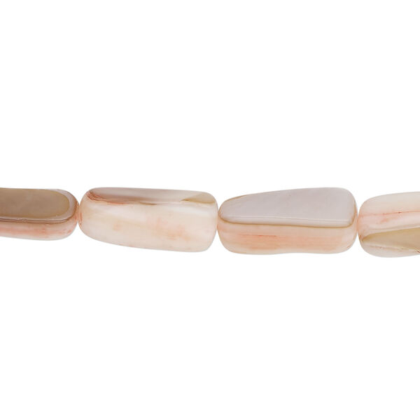 Mother-of-pearl shell 1pkg1, stick bead 15 inch blush 12x5mm-16x8mm image number 0