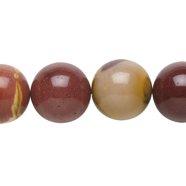 Moukaite jasper 1pkg1, round bead natural B grade, 15.5-16 inch 14mm image number 0
