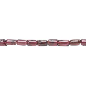 Garnet 1pkg1, hand-cut tube bead 15.5-16 inch 4x3mm-7x3mm
