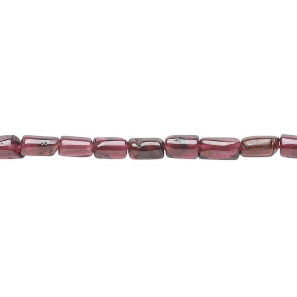 Garnet 1pkg1, hand-cut tube bead 15.5-16 inch 4x3mm-7x3mm image number 0