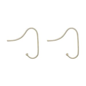 Ear wire interchangeable hook 1pkg2 14Kt gold, 16mm / 1.3mm ball, 22 gauge 1 pair