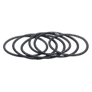 Bracelet, stretch, painted steel, grey, 3mm twisted coil, 6-1/2 inches. Sold per pkg of 6.