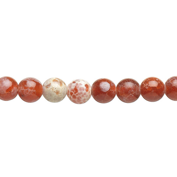 Fire crackle agate 1pkg1, hand-cut round bead B grade, 15.5-16 inch 6mm image number 0