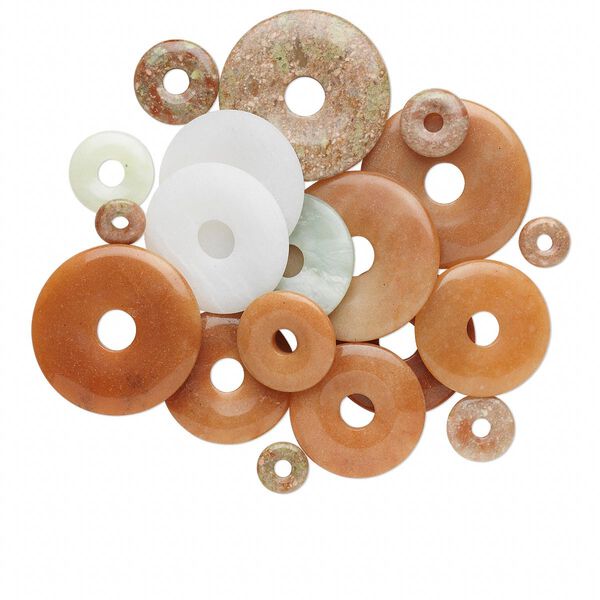 Multi-gemstone 1pkg1, donut component / focal natural 1/2 lb mix 15-50mm image number 0