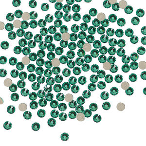 Flat back 1pkg144 Caribbean green foil back, Crystal Passions&reg; Regenerated 2.5-2.7mm rose round SS9 2058