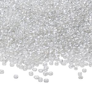 Seed bead, Ming Tree™, glass, pkg/1 pound, #11 round, translucent luster clear.