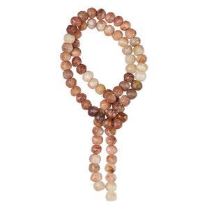 Sunstone 1pkg1, hand-cut tumbled faceted rondelle bead natural 14 inch 5x4mm-6x5mm