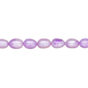 Freshwater pearl 1pkg1 rice, 15 inch dark lavender 5mm cultured