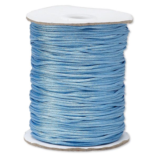 Cord, Satinique™, satin, denim blue, 1.5mm small. Sold per 400-foot spool. image number 0