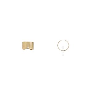 Ear cuff 1pkg6, 6mm / adjustable, gold-finished brass 3 pair