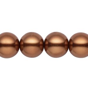 Bead, glass, opaque antique copper, 13-14mm round. Sold per 15-1/2" to 16" strand.