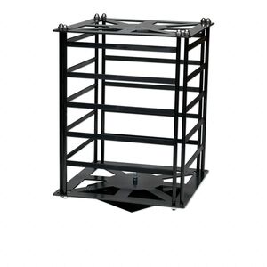 Display, earring, acrylic, black, 13 x 9-3/4 x 9-3/4 inch large revolving square. Sold individually.