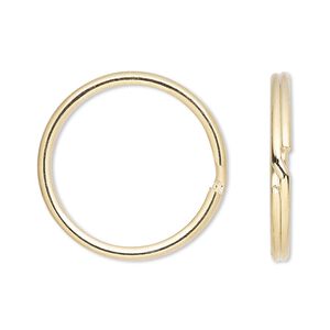 Split ring, gold-finished steel, 25mm round with 21.6mm inside diameter. Sold per pkg of 10.