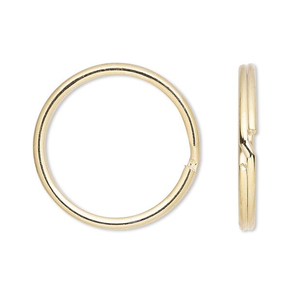 Split ring, gold-finished steel, 25mm round with 21.6mm inside diameter. Sold per pkg of 10. image number 0