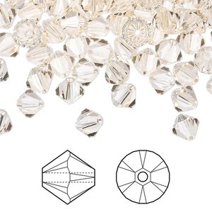 Bead 144pk silk, Crystal Passions® 6mm bicone 5328