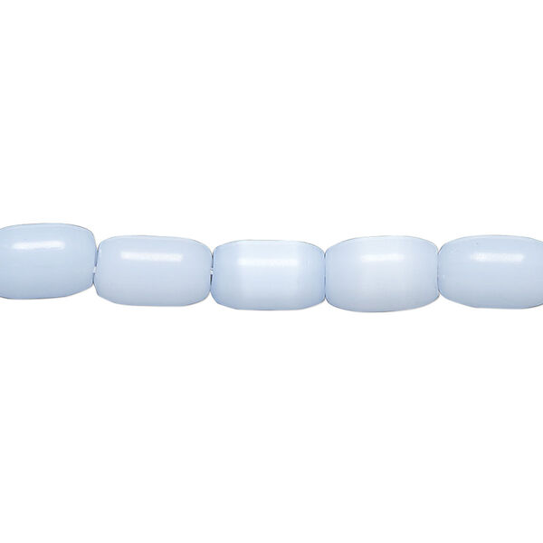 Bead, cat's eye glass (fiber optic glass), blue-violet, 9x4mm-10x6mm barrel. Sold per 15-inch strand, approximately 40 beads. image number 0