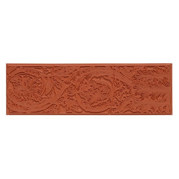 Stamping mat, rubber, brown, 6-3/4 x 2-inch rectangle with column relief design. Sold individually. image number 0