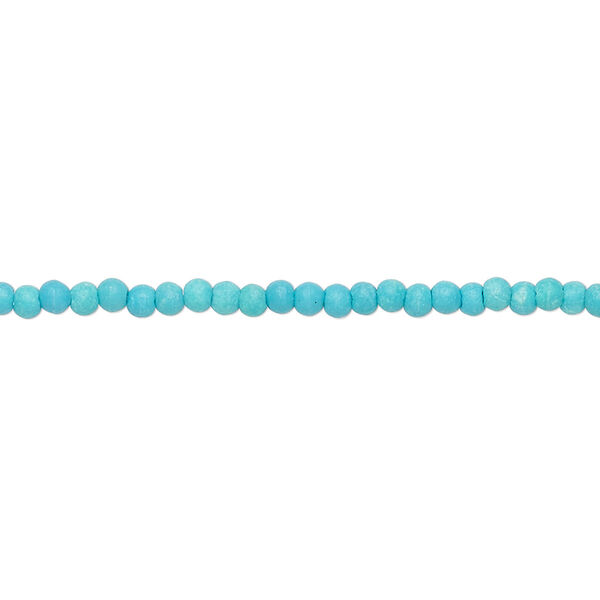 Bead, "turquoise" (resin) (imitation), light blue, 2-3mm round. Sold per 16-inch strand. image number 0