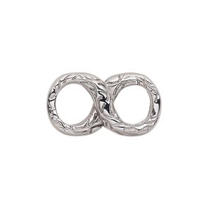 Link, stainless steel, 24.5x13mm figure 8 with line design. Sold individually.