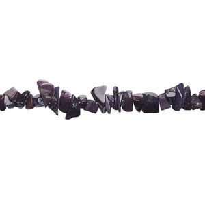 Bead 1pk blue goldstone, manmade, small to medium chip 32 inch