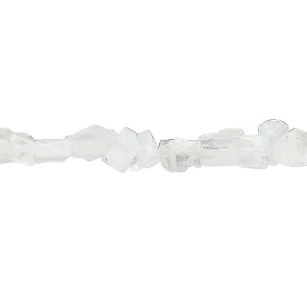 Bead, millefiori glass, translucent white and clear, small chip. Sold per 33-inch strand. image number 0