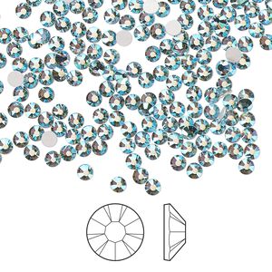 Flat back 1440pk smoked sapphire AB foil back, Preciosa MAXIMA Czech crystal rhinestone 2.5-2.7mm chaton rose round SS9