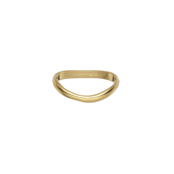 Ring, Create Compliments®, gold-plated sterling silver, 4mm wide concaved, size 7. Sold individually. image number 0