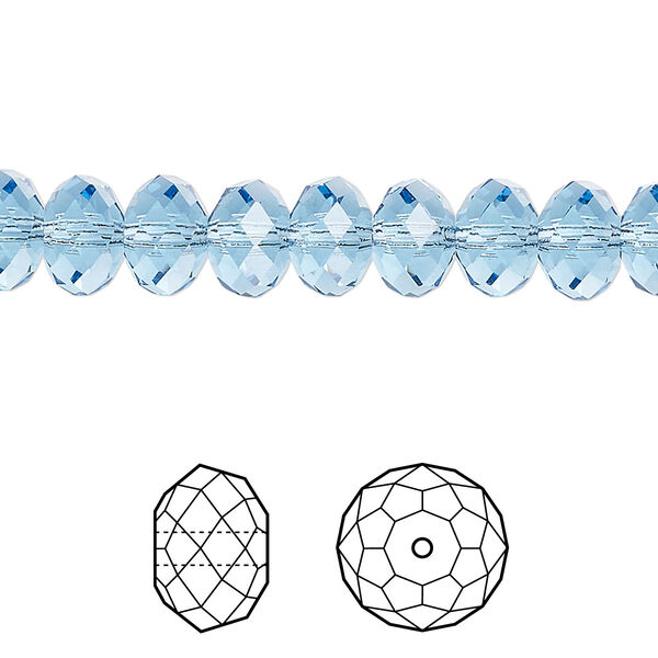 Bead 288pk ice blue, Swarovski® ReCreated™ 8x6mm rondelle 5040 image number 0