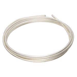 Wire, Argentium® silver, half-hard, round, 12 gauge. Sold per pkg of 5 feet.