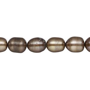 Pearl, cultured freshwater (dyed), light burgundy, 7-9mm rice, D grade, Mohs hardness 2-1/2 to 4. Sold per 15-inch strand.
