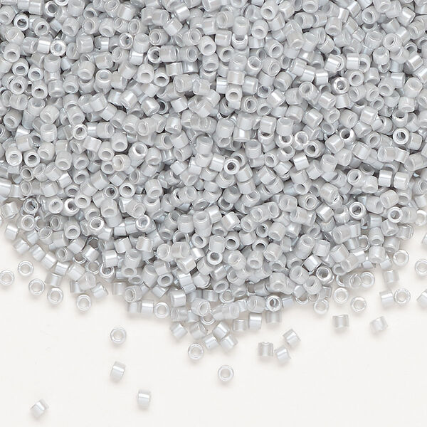 Seed bead, Delica®, glass, pkg/50g, #11 round, opaque glazed luster light smoke (DB-1538-1). image number 0
