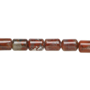 Brecciated jasper 1pkg1, capsule bead natural, 15 inch 7x5mm-8x6mm